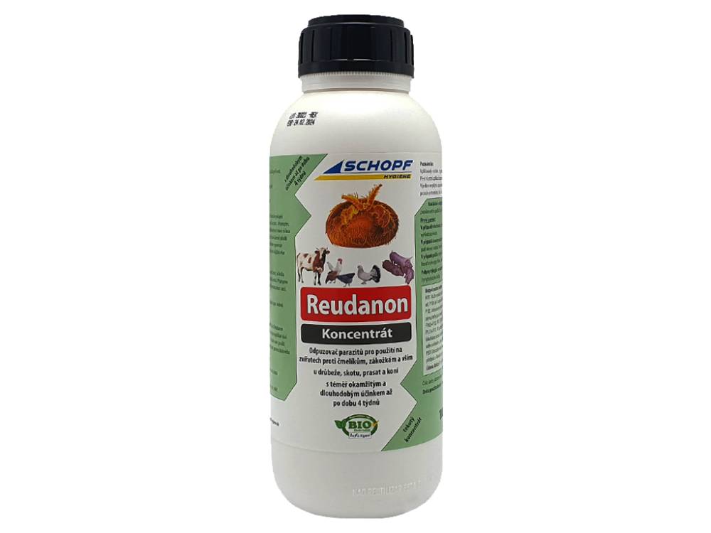 Obrázek k výrobku 125228 - BIO tekutý koncentrát proti čmelíkům, blechám, klíšťatům SCHOPF REUDANON KONZENTRAT 1000ml