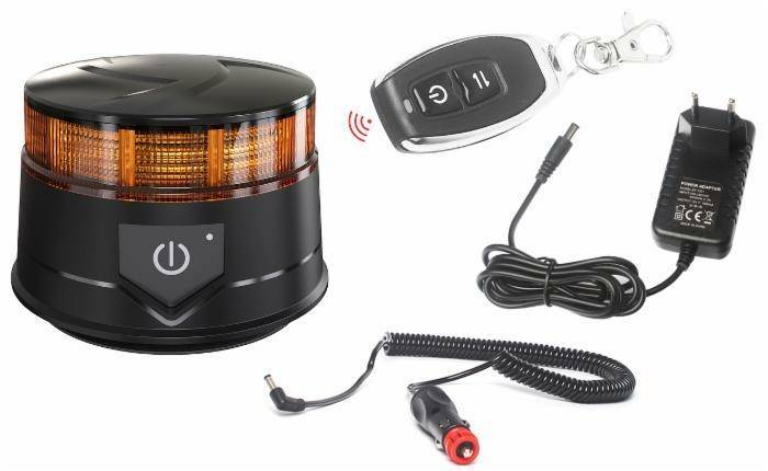 Obrázek k výrobku 62143 - Dobíjecí LED maják s dálkovým ovladačem 12/24V