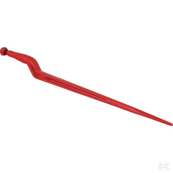 Obrázek k výrobku 88011 - Hrot čelního nakladače zakřivený 60 mm, dvojitý T profil 36x810 mm, špičatý hrot s maticí M22x1,5 mm, červený, gopart