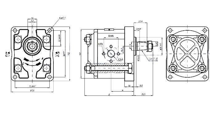 Obrázek k výrobku 13195 - Hydraulické čerpadlo GR2 R/H 11,4 pravotočivé