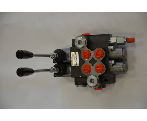 Obrázek k výrobku 32287 - Hydraulický rozvaděč dvoupáčkový dvoučinný s aretací ve všech polohách