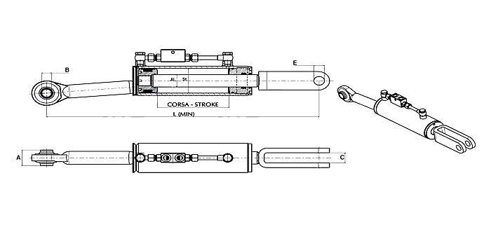 Obrázek k výrobku 32562 - Hydraulický závěs 40X80X720