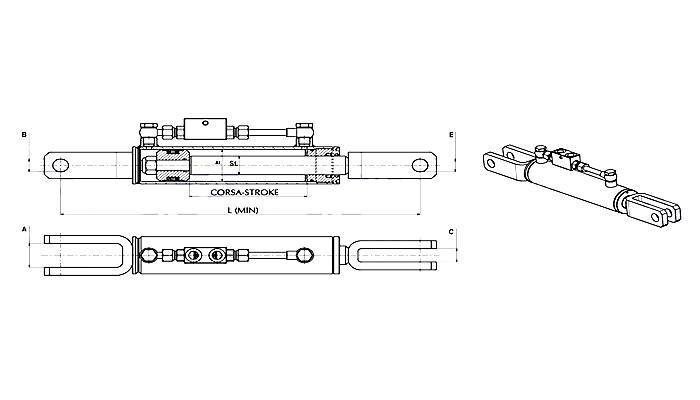 Obrázek k výrobku 32583 - Hydraulický závěs 44x60x530 mm