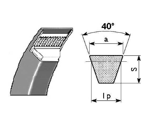 Obrázek k výrobku 30589 - klínový řemen SPA2882, 13x2882 Lp, 13x2900 Le
