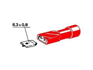 Obrázek k výrobku 37237 - konektor izolovaný červený 6,3 mm, 0,25-1 mm2
