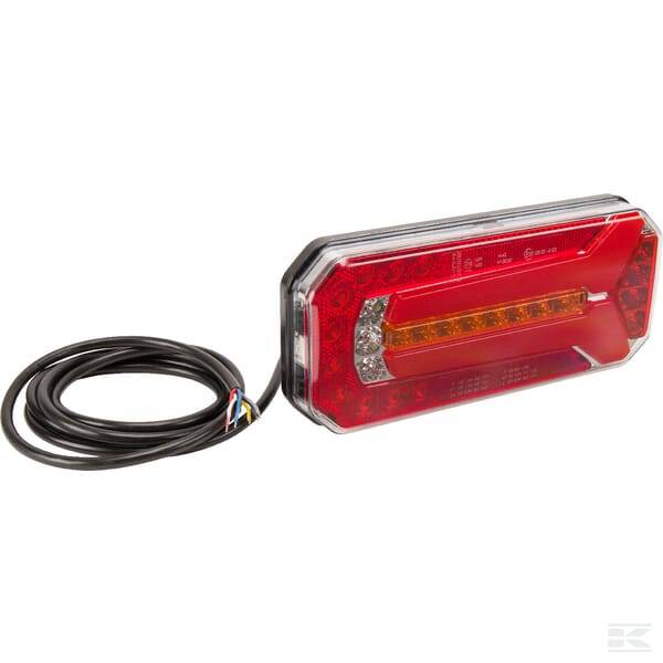 Obrázek k výrobku 106382 - Multifunkční zadní světlo LED, 12/24 V, obdélníkové, 236x104x61,5 mm, Kramp