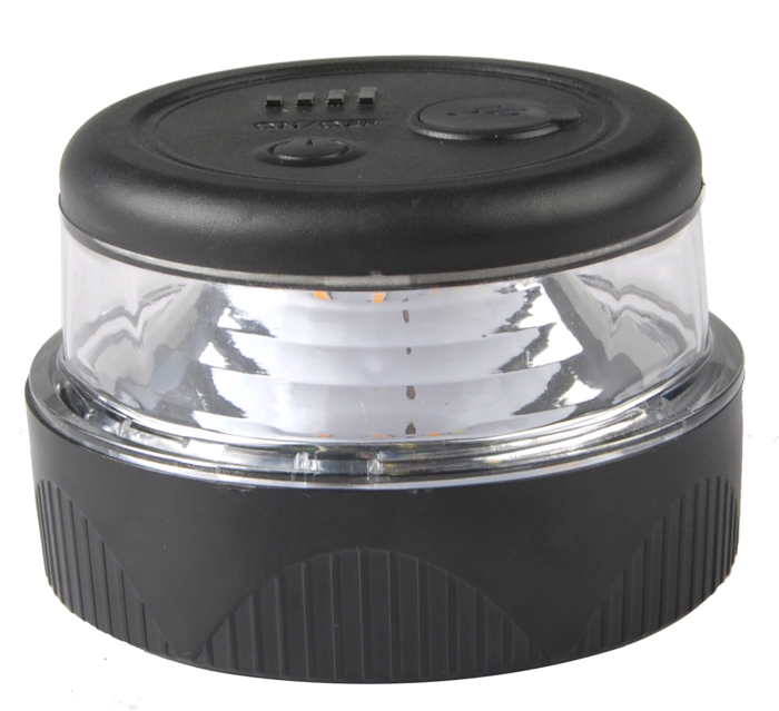 Obrázek k výrobku 62664 - Nabíjecí mini LED výstražná světla (V16). Funkce: Pětinásobné blikání (V16), otáčení, jantarové blikání SOS, bílé pracovní světlo