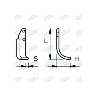 Obrázek k výrobku 18248 - NŮŽ ROTAVÁTORU 100 x 190 x 20 MM PRAVÝ