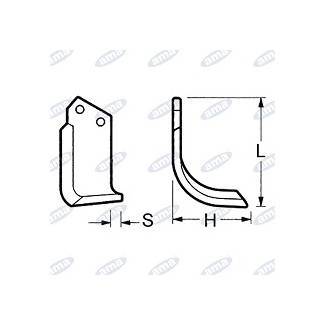 Obrázek k výrobku 43636 - NŮŽ ROTAVÁTORU 106 x 205 x 30 MM PRAVÝ