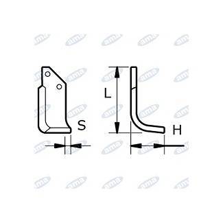 Obrázek k výrobku 43626 - NŮŽ ROTAVÁTORU 113 x 190 x 10 MM PRAVÝ