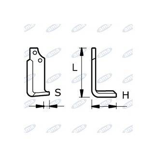 Obrázek k výrobku 43514 - NŮŽ ROTAVÁTORU 115 x 190 x 12 MM LEVÝ