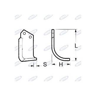 Obrázek k výrobku 18242 - NŮŽ ROTAVÁTORU 116 x 170 x 10 MM PRAVÝ