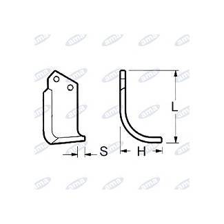 Obrázek k výrobku 43128 - NŮŽ ROTAVÁTORU 120 x 190 x 20 MM PRAVÝ
