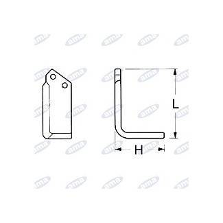 Obrázek k výrobku 37269 - NŮŽ ROTAVÁTORU 135 x 180 x 15 MM PRAVÝ