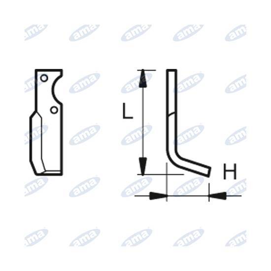 Obrázek k výrobku 60459 - NŮŽ ROTAVÁTORU 195 x 70 MM LEVÝ