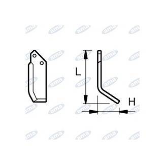Obrázek k výrobku 43717 - NŮŽ ROTAVÁTORU 53 x 157 MM LEVÝ