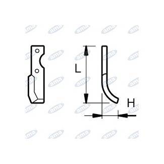Obrázek k výrobku 42858 - NŮŽ ROTAVÁTORU 55 x 164 MM LEVÝ