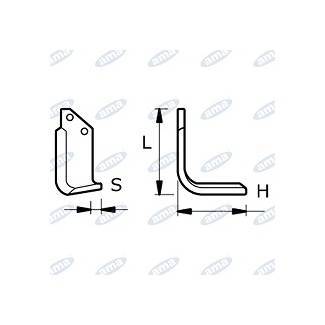 Obrázek k výrobku 37274 - NŮŽ ROTAVÁTORU 60 x 133 x 6 MM LEVÝ