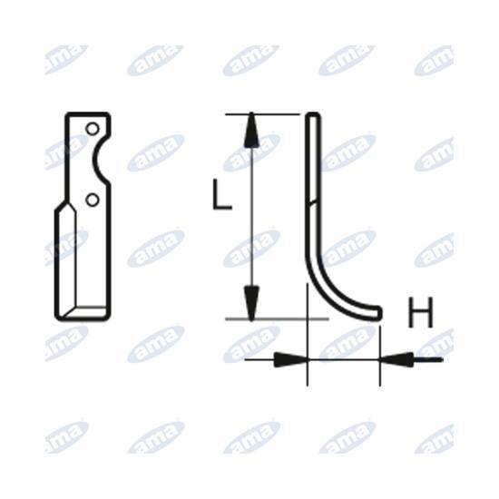 Obrázek k výrobku 60405 - NŮŽ ROTAVÁTORU 60 x 195 MM LEVÝ