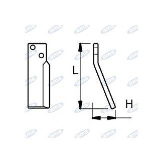 Obrázek k výrobku 43779 - NŮŽ ROTAVÁTORU 65 X 195 MM PRAVÝ