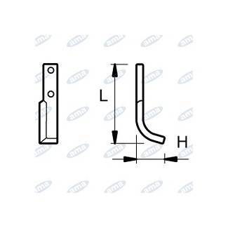 Obrázek k výrobku 43657 - NŮŽ ROTAVÁTORU 66 x 185 MM PRAVÝ