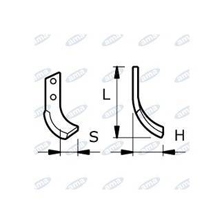 Obrázek k výrobku 43312 - NŮŽ ROTAVÁTORU 70 x 230 x 50 MM LEVÝ