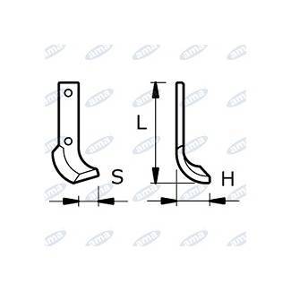 Obrázek k výrobku 42917 - NŮŽ ROTAVÁTORU 72 x 232 x 38 MM PRAVÝ