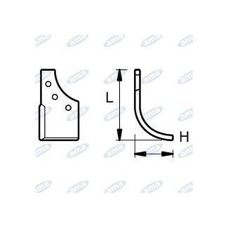 Obrázek k výrobku 43908 - NŮŽ ROTAVÁTORU 73 x 268 MM PRAVÝ