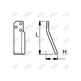 Obrázek k výrobku 43786 - NŮŽ ROTAVÁTORU 75 x 225 MM LEVÝ