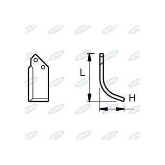 Obrázek k výrobku 43890 - NŮŽ ROTAVÁTORU 82 x 190 MM PRAVÝ
