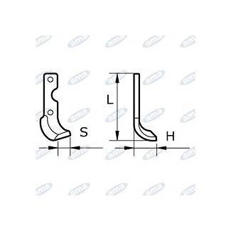 Obrázek k výrobku 43005 - NŮŽ ROTAVÁTORU 85 x 220 x 59 MM PRAVÝ