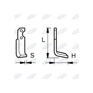 Obrázek k výrobku 43737 - NŮŽ ROTAVÁTORU 85 x 290 x 15 MM PRAVÝ