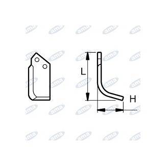 Obrázek k výrobku 18251 - NŮŽ ROTAVÁTORU 86 x 147 MM LEVÝ