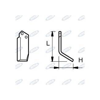 Obrázek k výrobku 43721 - NŮŽ ROTAVÁTORU 88 x 167 MM LEVÝ