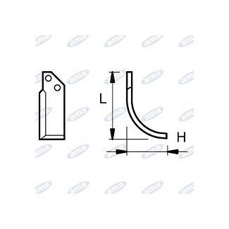 Obrázek k výrobku 43723 - NŮŽ ROTAVÁTORU 88 x 185 MM LEVÝ