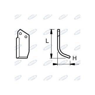 Obrázek k výrobku 43712 - NŮŽ ROTAVÁTORU 88 x 185 MM PRAVÝ