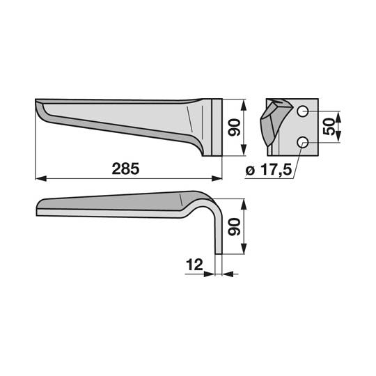 Obrázek k výrobku 24320 - Nůž vhodný pro MASCHIO - pravý