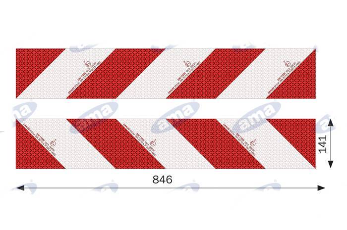 Obrázek k výrobku 61596 - Odrazový panel pro zemědělskou techniku 846x141 mm