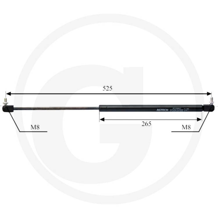 Obrázek k výrobku 125018 - Plynová vzpěra 265 - 525 mm, 2x M8