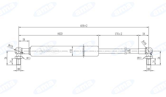 Obrázek k výrobku 13970 - Plynová vzpěra 440-610mm DEUTZ