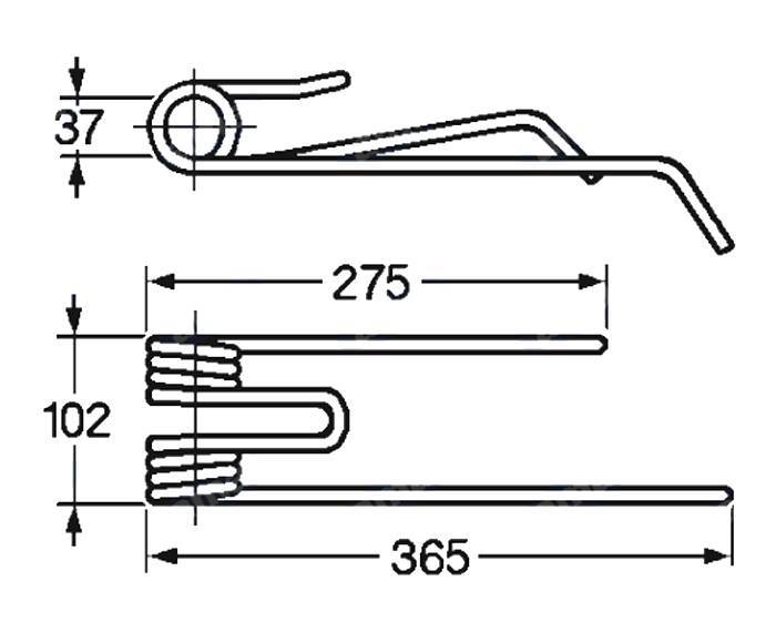 Obrázek k výrobku 57667 - Pružina obraceče 37x102x275/365 levá