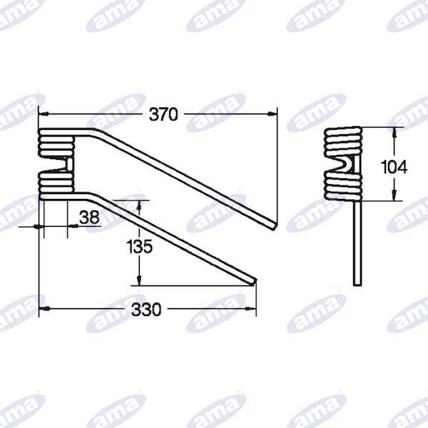 Obrázek k výrobku 57492 - Pružina obraceče 38x104x330x370 pravá