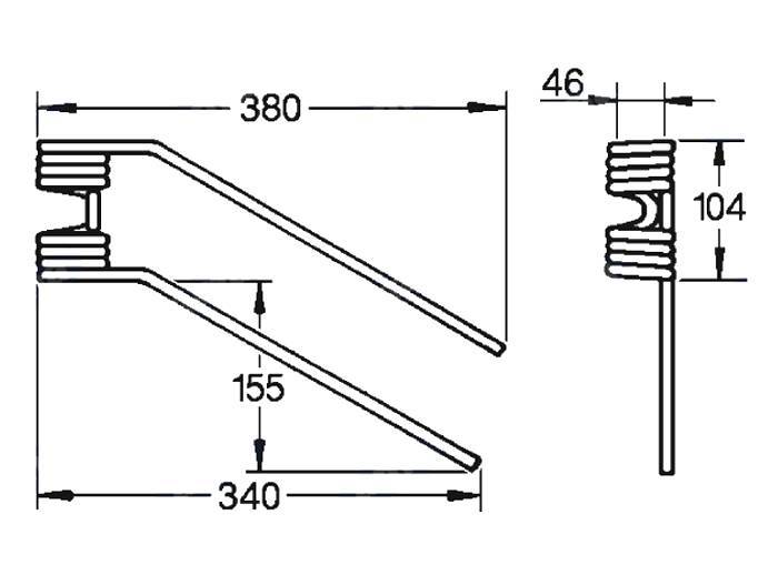 Obrázek k výrobku 57489 - Pružina obraceče 46x104x340/380 pravá