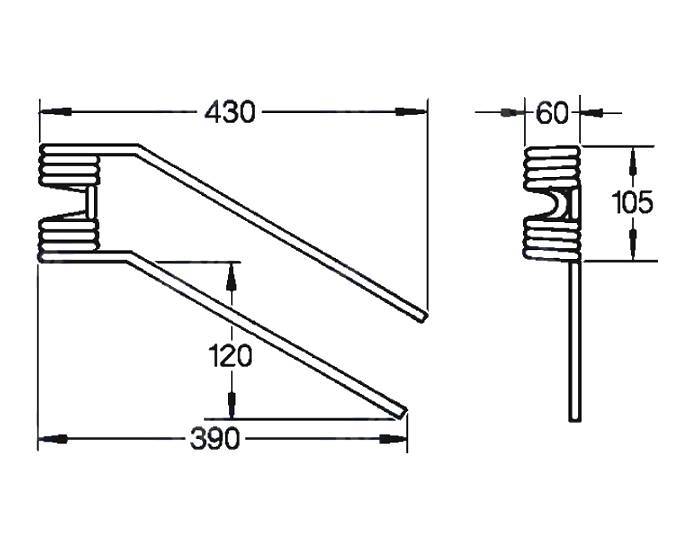 Obrázek k výrobku 57475 - Pružina obraceče 60x105x390/430, pravá