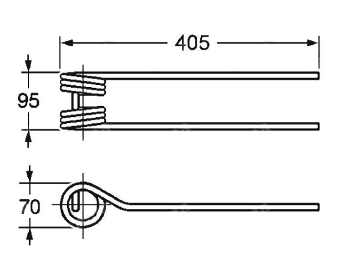 Obrázek k výrobku 57477 - Pružina obraceče 70x95x405