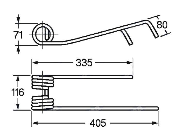 Obrázek k výrobku 57474 - Pružina obraceče 71x116x335/405 levá