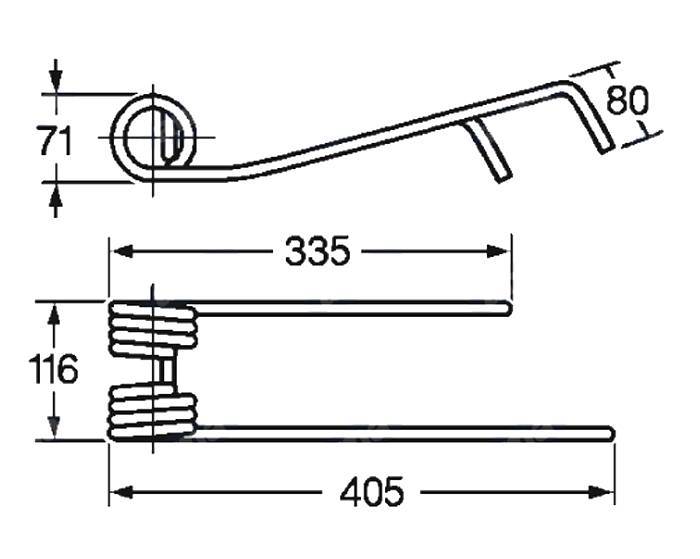 Obrázek k výrobku 57473 - Pružina obraceče 71x116x335/405 pravá