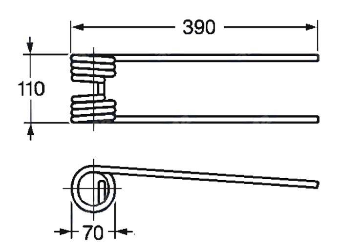 Obrázek k výrobku 60318 - Pružina obraceče KUHN 51x110x394 mm