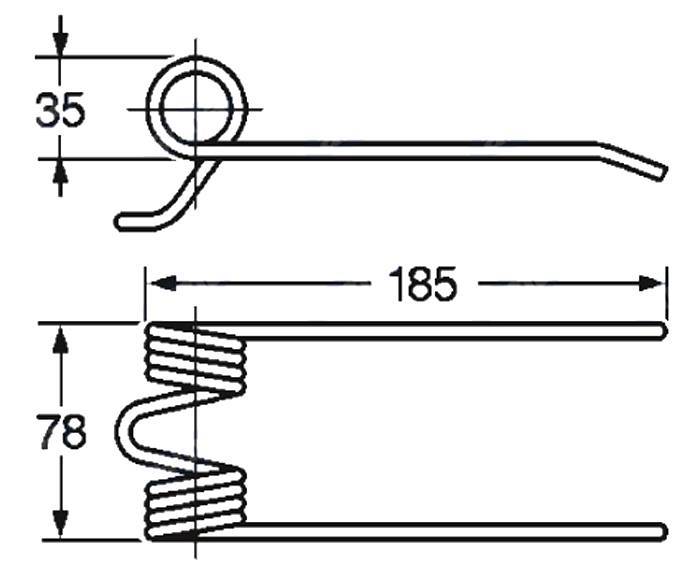 Obrázek k výrobku 57863 - Pružina sběrače a balíkovače 35x78x185