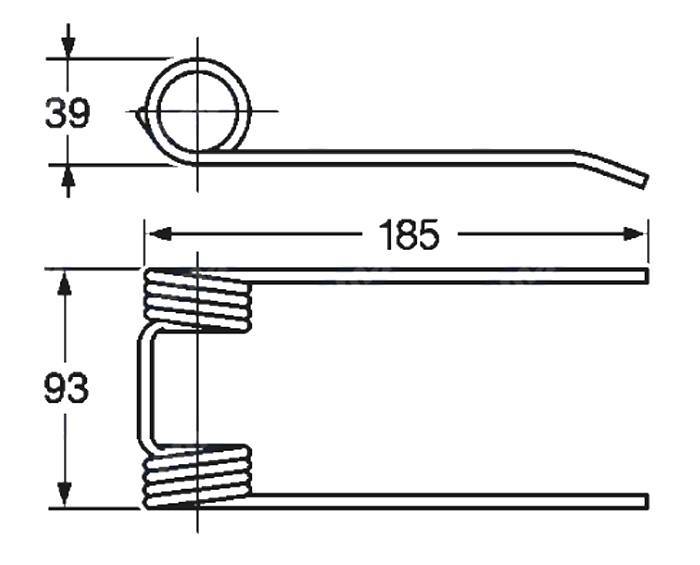Obrázek k výrobku 57829 - Pružina sběrače a balíkovače 39x93x185
